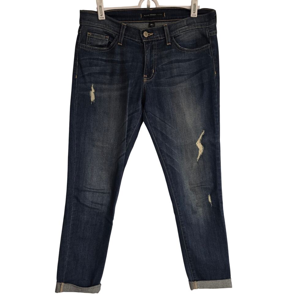 Women's Flying Monkey "Platinum" Distressed Cuffed Cropped Jeans | Size 25